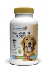 1-TDC WorksSoWell IP-6: capsules visibles illustrant le soutien immunitaire du chien.