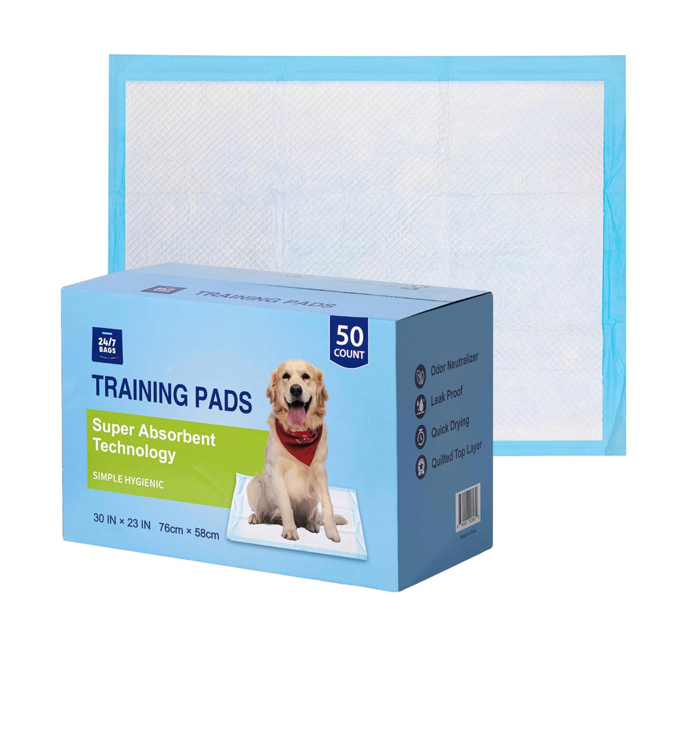 24/7 BAGS — couches chiots XL, 50 unités, 23x30, boîte pratique