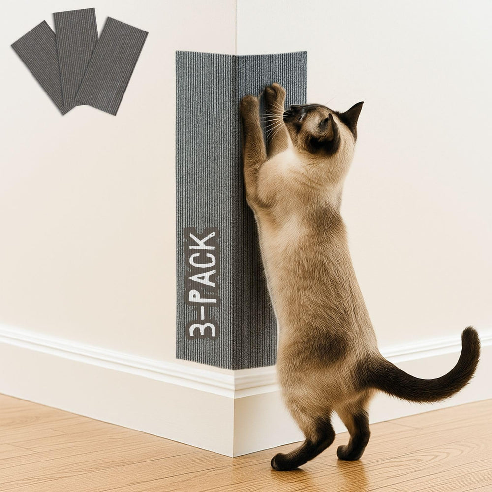 2ME Tapis griffage chat coin mural lot 3, idéal pour gratter au mur.