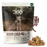 360 Pet Nutrition emballage foie de bison lyophilisé prêt à l'emploi pour chien