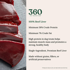 Snack d entraînement 360 Pet Nutrition foie de bœuf lyophilisé pour chien