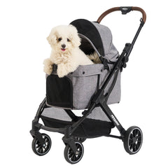 797Audio-poussette-chien-petit-moyen-roues-360: maniabilité fluide en ville.