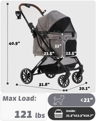 797Audio-poussette-roues-arrieres-8-po-amorties: conduite douce sur tout terrain.