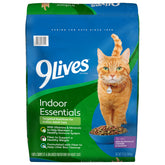 9Lives Indoor Essentials – sac de 12 livres avec croquettes poulet et saumon pour chats d'intérieur.