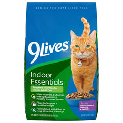 Sac 9Lives Indoor Essentials poulet et saumon, repas équilibré pour chat adulte