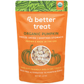 A Better Treat citrouille bio lyophilisée pour chien et chat, récompense naturelle et digestible.