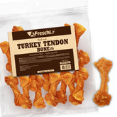 Tendons de dinde pour chien A Freschi srl dans le paquet 8 oz, friandise protéinée naturelle.