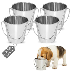 AASPIRE PETS seau en acier inoxydable avec poignée robuste.