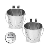 AASPIRE PETS: deux seaux inox plat 6 quarts pour stabilité et hydratation.