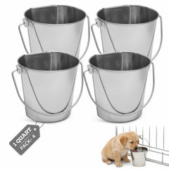 Seau inox plat AASPIRE PETS pour cage, pratique pour eau ou nourriture.