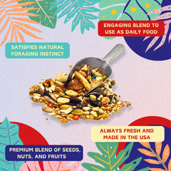 ABBA 1400 detail-ingrédients : ingrédients nutritifs pour la vitalité des oiseaux.