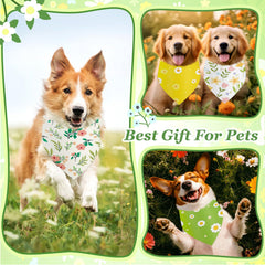 Bandanas Abbylike pour chien – marguerites et tournesols, idéal pour fêtes.
