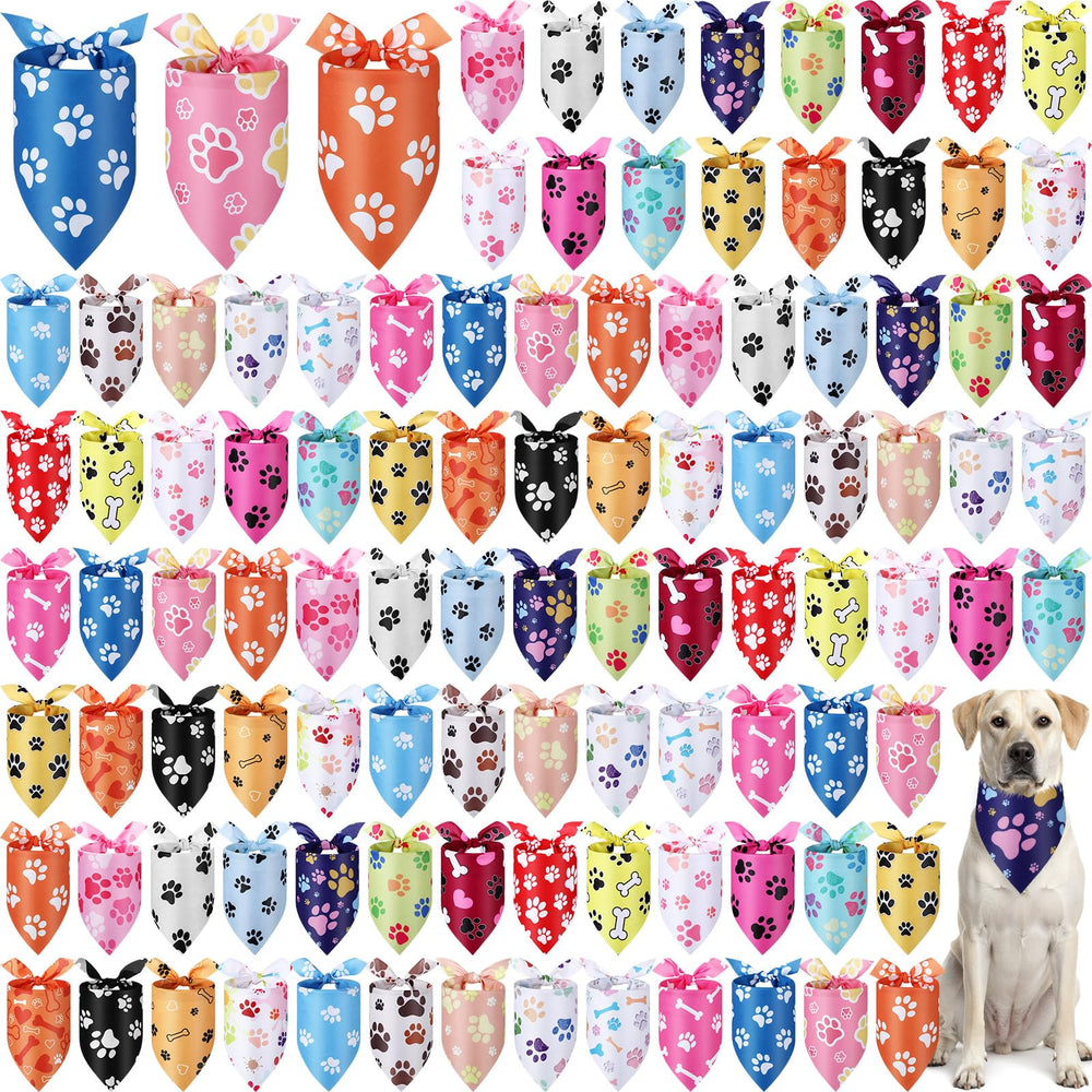 Abbylike bandanas empreinte patte chien, accessoire élégant pour photos et promenades.
