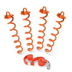 ABCCANOPY Ancrage spirale 10 pouces avec sangles orange pour une installation stable.