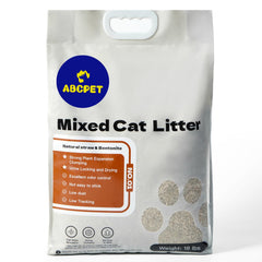 ABCPET litière naturelle pour chat, emballage 18 livres, prêt à l'emploi et pratique.