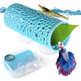 Abizoo tunnel Betta, corail creux bleu : abri sûr et décor coloré pour petits poissons.