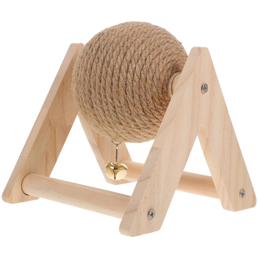 Aboofan chat grattoir balle sisal bois rotatif pour exercices et divertissement.
