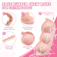 ABRRLO jouet tressé doux rose 1 – texture douce pour poussée dentaire