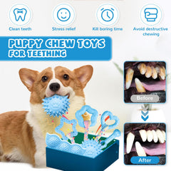 ABRRLO jouets tissés coton bleu pastel, douceur durable pour chiot