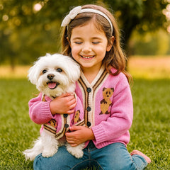 Pull doux ABRRLO ours rose, léger et respirant pour chien.