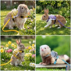Harnais ABSOK lapin rose avec abeilles, matière douce
