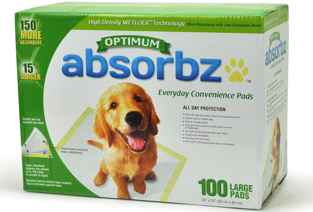 Absorbz coussin d'entraînement chiens 24x24, protection des sols et absorption élevée.