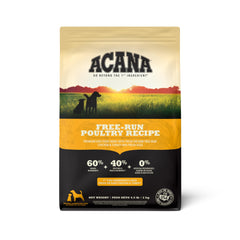 ACANA croquettes sans grains au poulet libre et œufs, soutien nutritionnel équilibré.