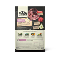 ACANA Singles croquettes agneau foie, sac 13 lb, goût apprécié par chiens.
