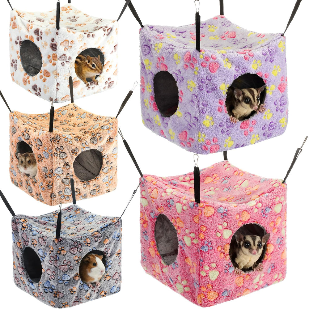 AceOrbit hamac cube ensemble 5 pièces, couleur variée pour cage accueillante.