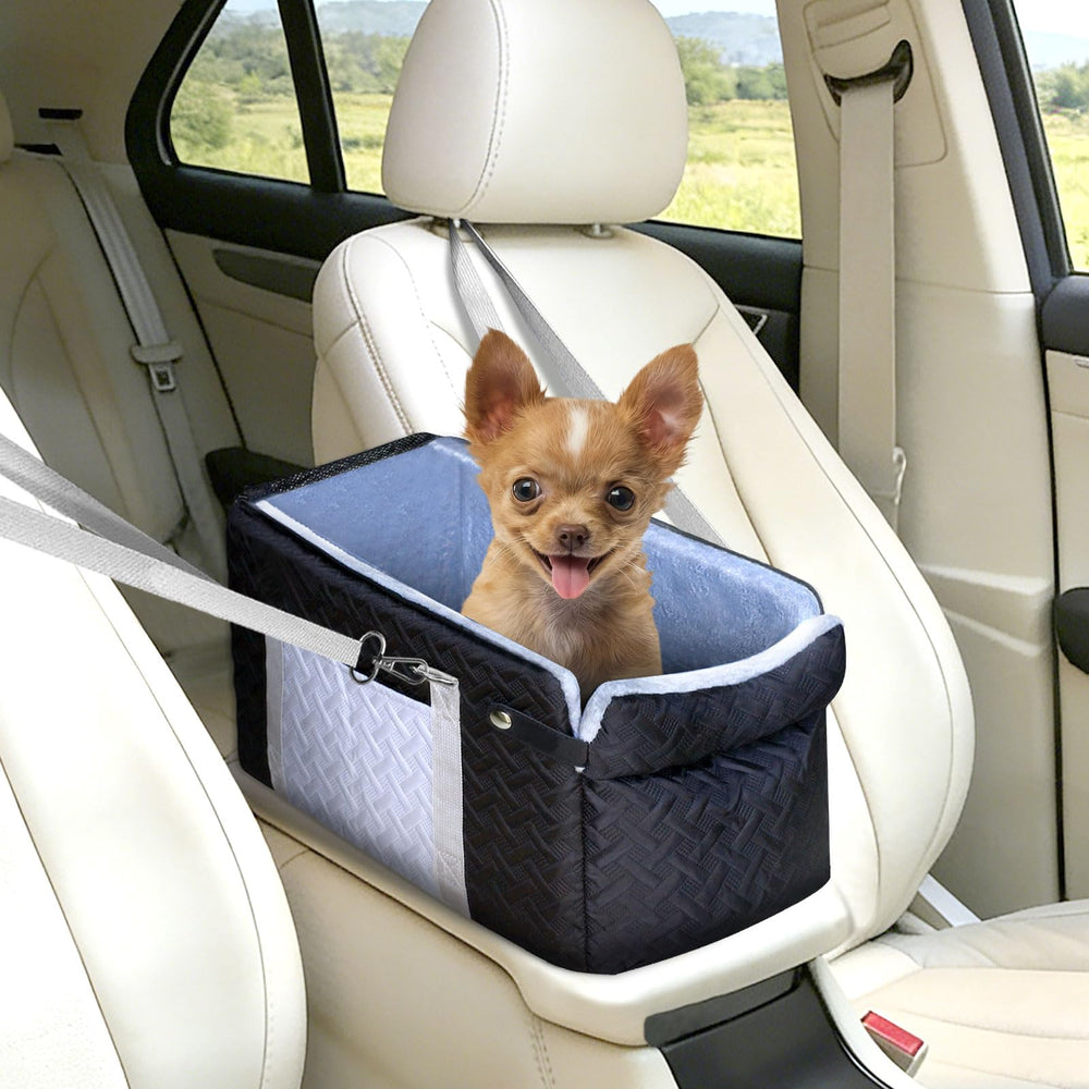 ACMEME Siège-auto pour petit chien sur console centrale, voyage sûr et stable.