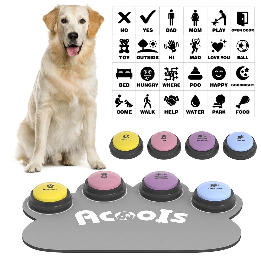 Acools boutons parlants pour chien – ensemble de 4 boutons pour communiquer.