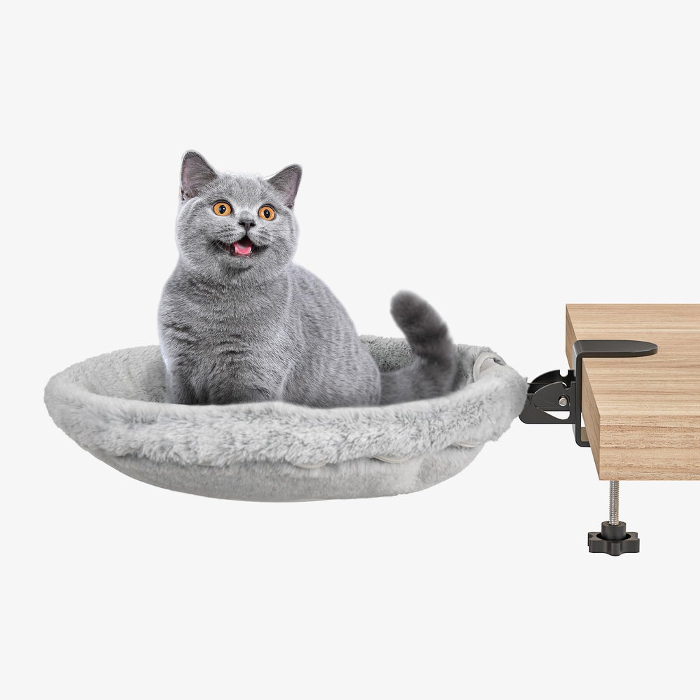 Acools hamac chat bureau 90° pliable, confort ergonomique pour votre compagnon lors du travail.