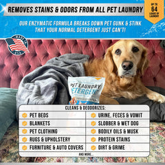 ACTIVE Detergent élimine les odeurs d’urine sur les textiles animaux, laissant un linge propre et frais.