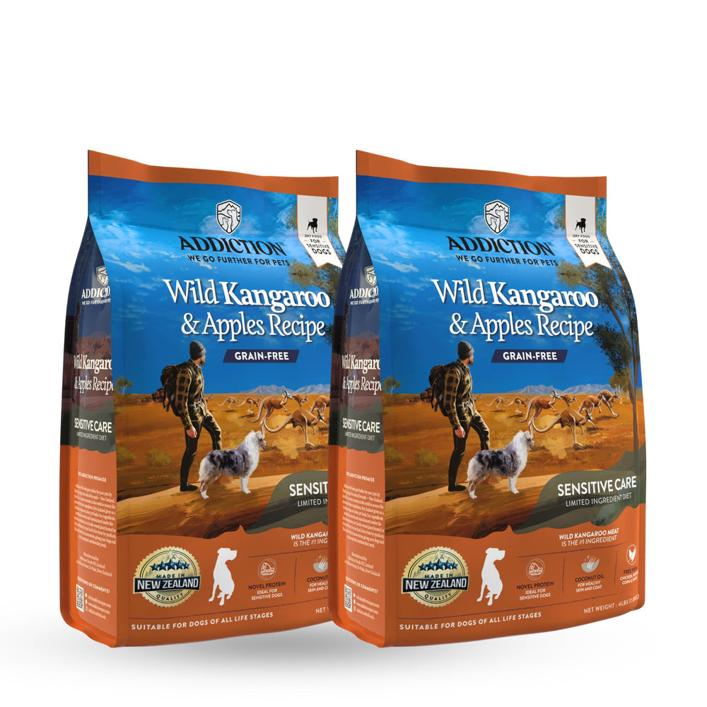 Addiction Wild Kangaroo & Apples – emballage visible, croquettes savoureuses et protéine nouvelle.
