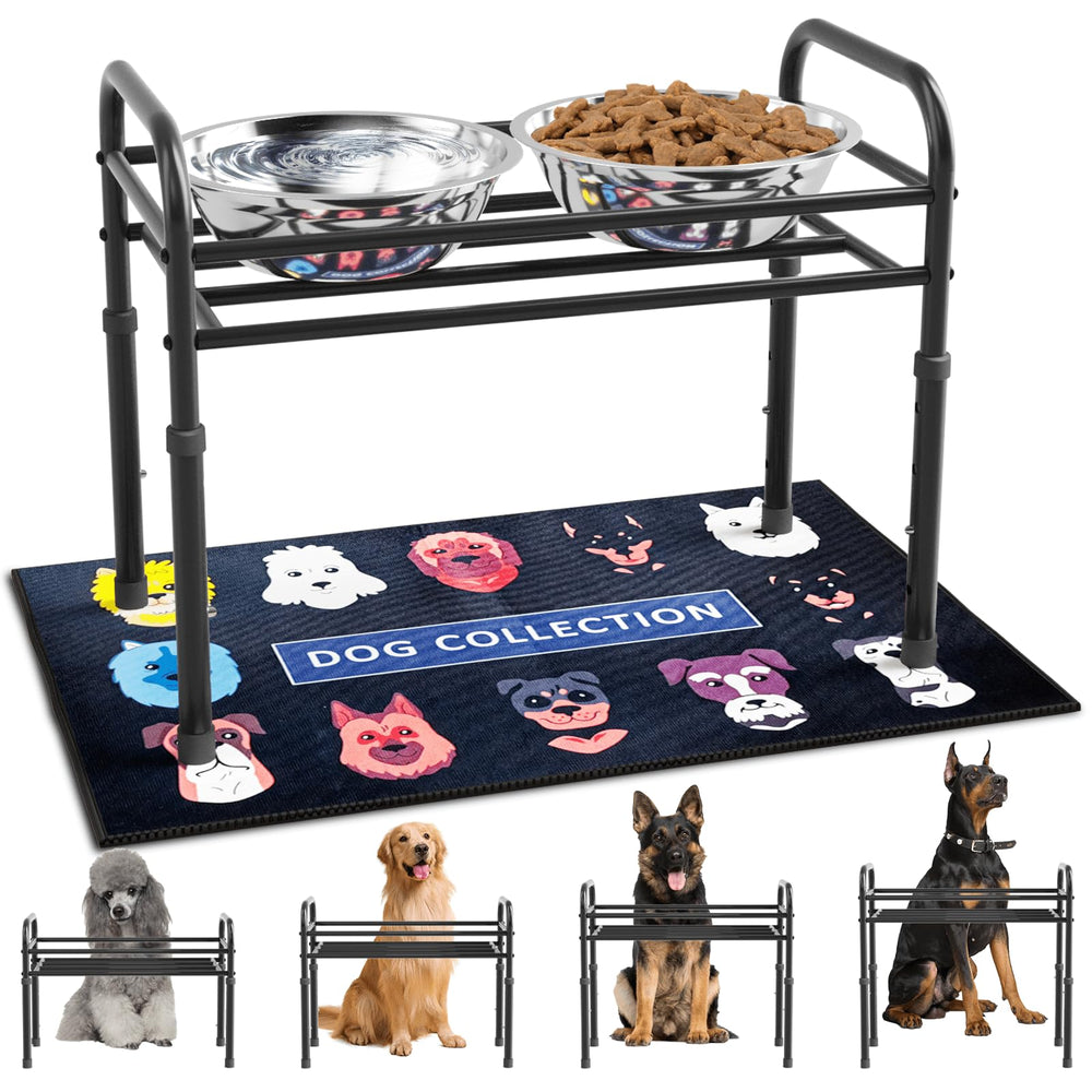 Support surélevé ADENGL pour gros chien, facilite l’accès à la nourriture.