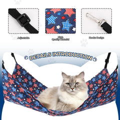 Hamac Admaison pour cage, étoile bleue et recto-verso pour saison chaude ou fraîche.