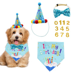 ADOGGYGO bandana anniversaire chien petit, matière douce pour un look festif et confortable.