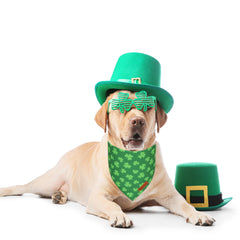 ADOGGYGO Bandana Saint-Patrick vert tréfle ajustable XL pour grands chiens