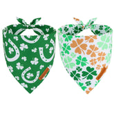 Bandana Saint-Patrick ADOGGYGO vert trefle pour chien, style festif et élégant.