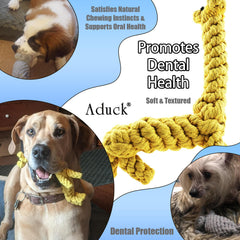 ADUCK design éléphant en coton, jouet durable pour chiens de petites et moyennes tailles.