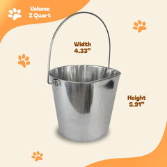 Advance Pet Products seau inox plat, idéal pour nourriture et eau en cages.
