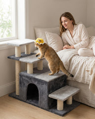 Aechonow Base Solide 30x13 Pouces assure stabilité même pour les chats lourds.