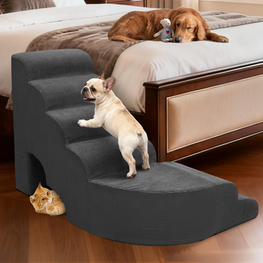 A.FATI escaliers chien forme en L pour lit haut, accès sûr et confortable.