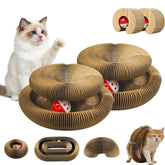 Affiuya grattoir-chat accordéon ouvert, stimulation mentale et exercice ludique.