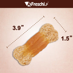 A Freschi friandise poulet chien, vue de près, arôme savoureux et goût persistant.