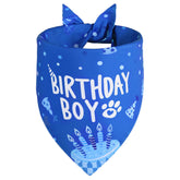 Bandana Agroon bleu grand, vue avant, tendance pour chien en fête.