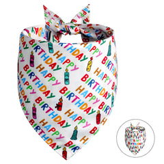 Bandana Agroon anniversaire chien avec texte C est mon anniversaire, imprimé recto.