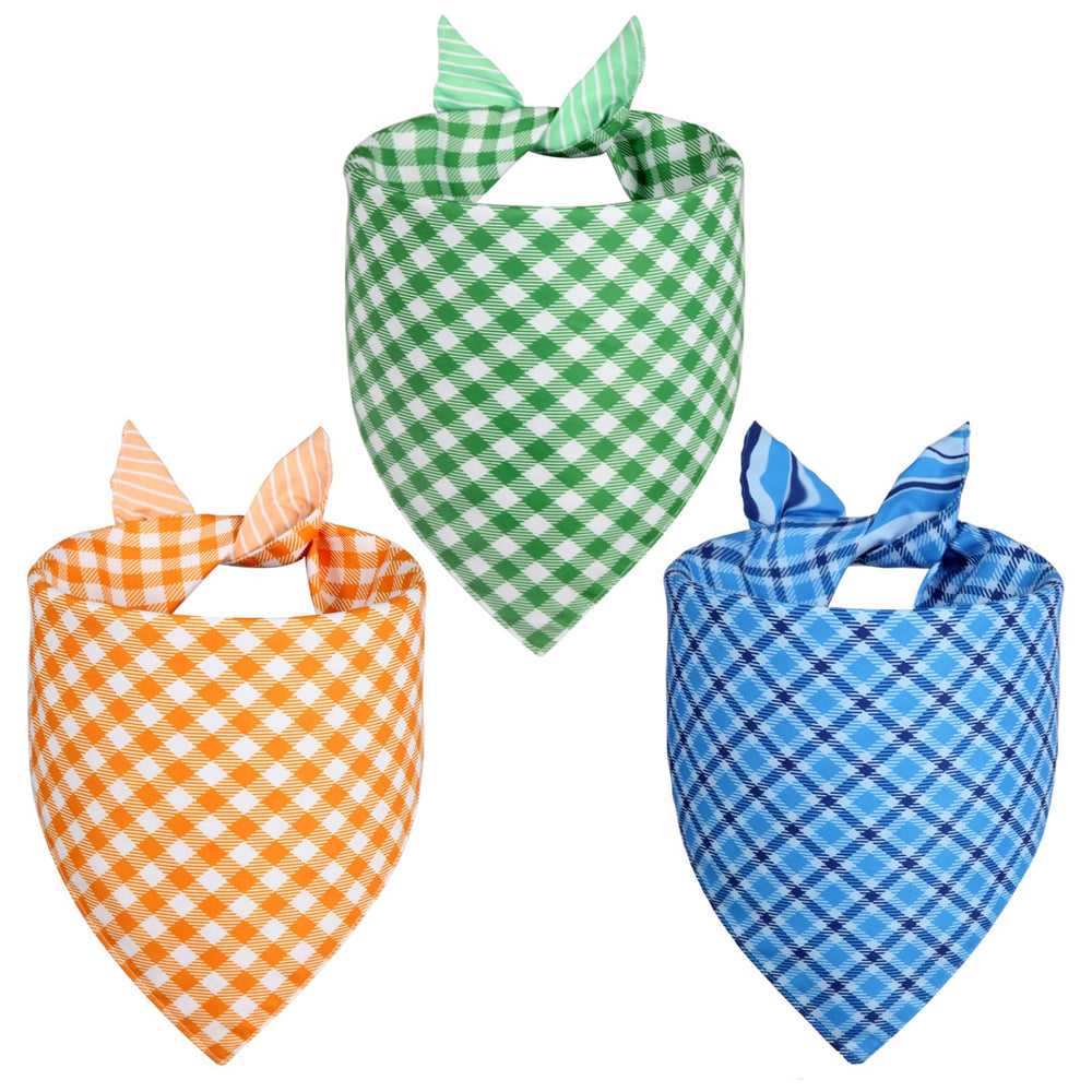 Bandana Agroon pour chien orange-bleu-vert, parfait pour les sorties et les photos.