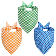 Bandana Agroon pour chien orange-bleu-vert, parfait pour les sorties et les photos.