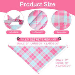 Bandana Agroon rose motif plaid, design printemps été pour chiot.